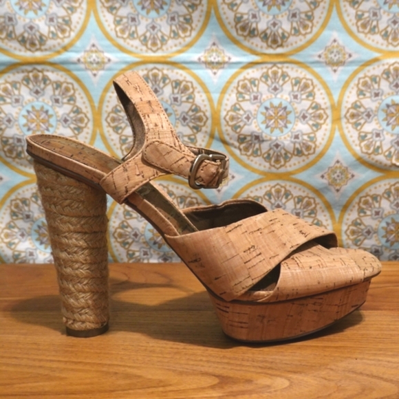 Sam Edelman Shoes - SAM EDELMAN Mabel Cork Platform  Heeled Sandals, size 7